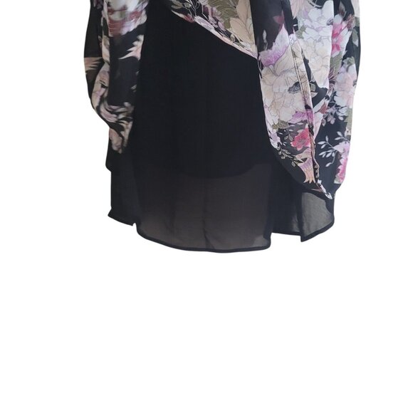 NEW PLUS SIZE 4X Torrid Floral Chiffon Double Layer Tank Top Black Pink 4X - Picture 8 of 14